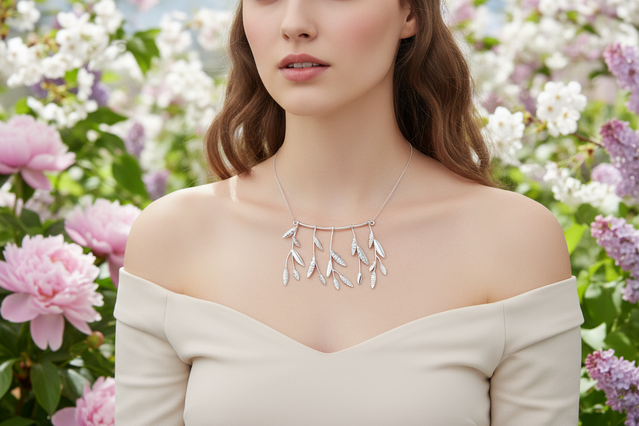 Chris Lewis Sterling Silver Olive Necklace