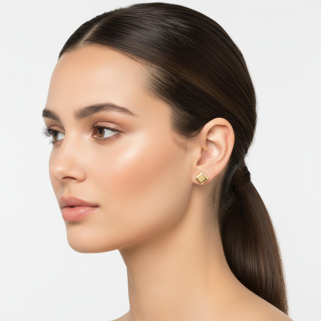 9ct Yellow, Rose or White Gold Earrings - MM8733Q-Ogham Jewellery