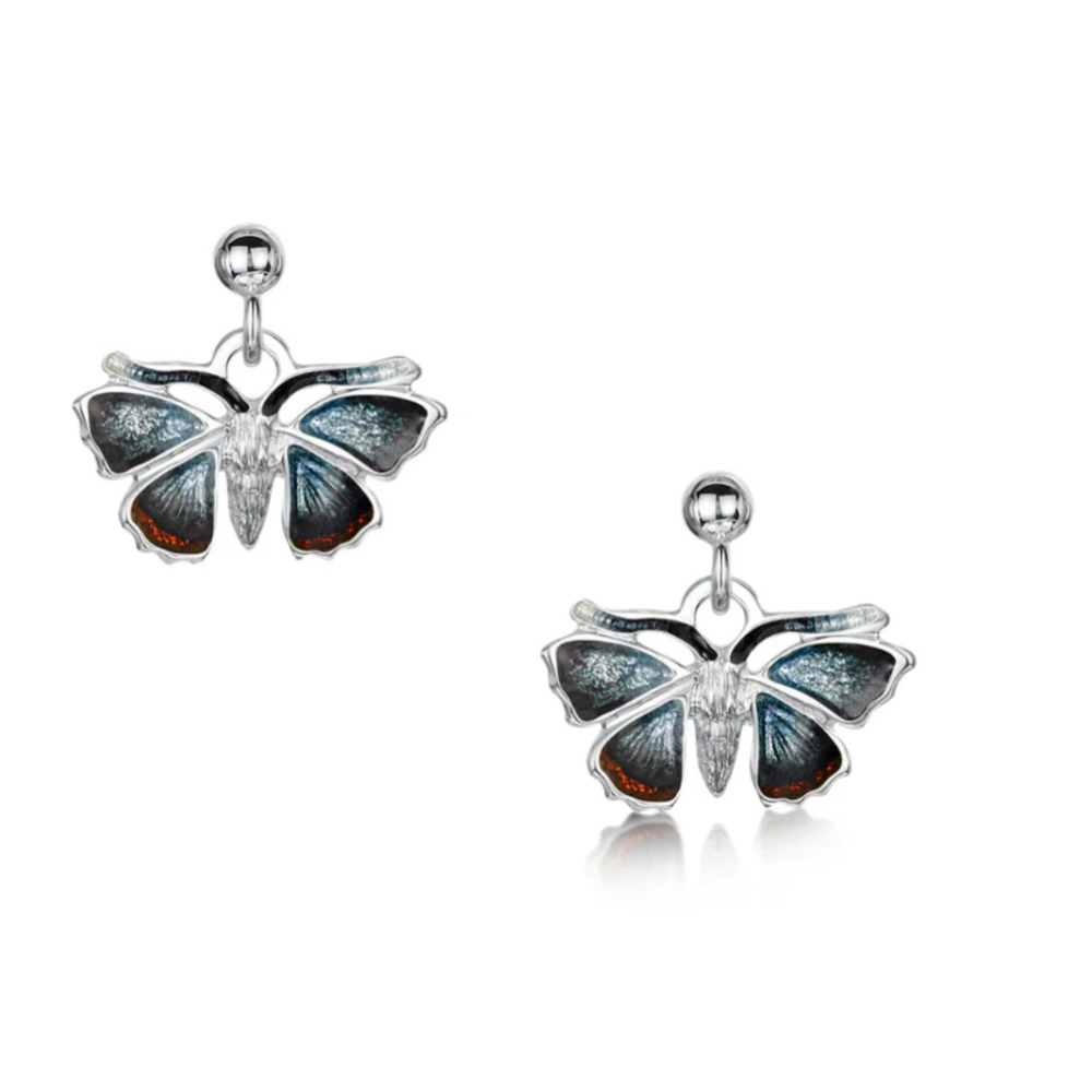 RedAdmiral Butterfly Sterling Silver Drop Earrings - EE285 Sheila Fleet
