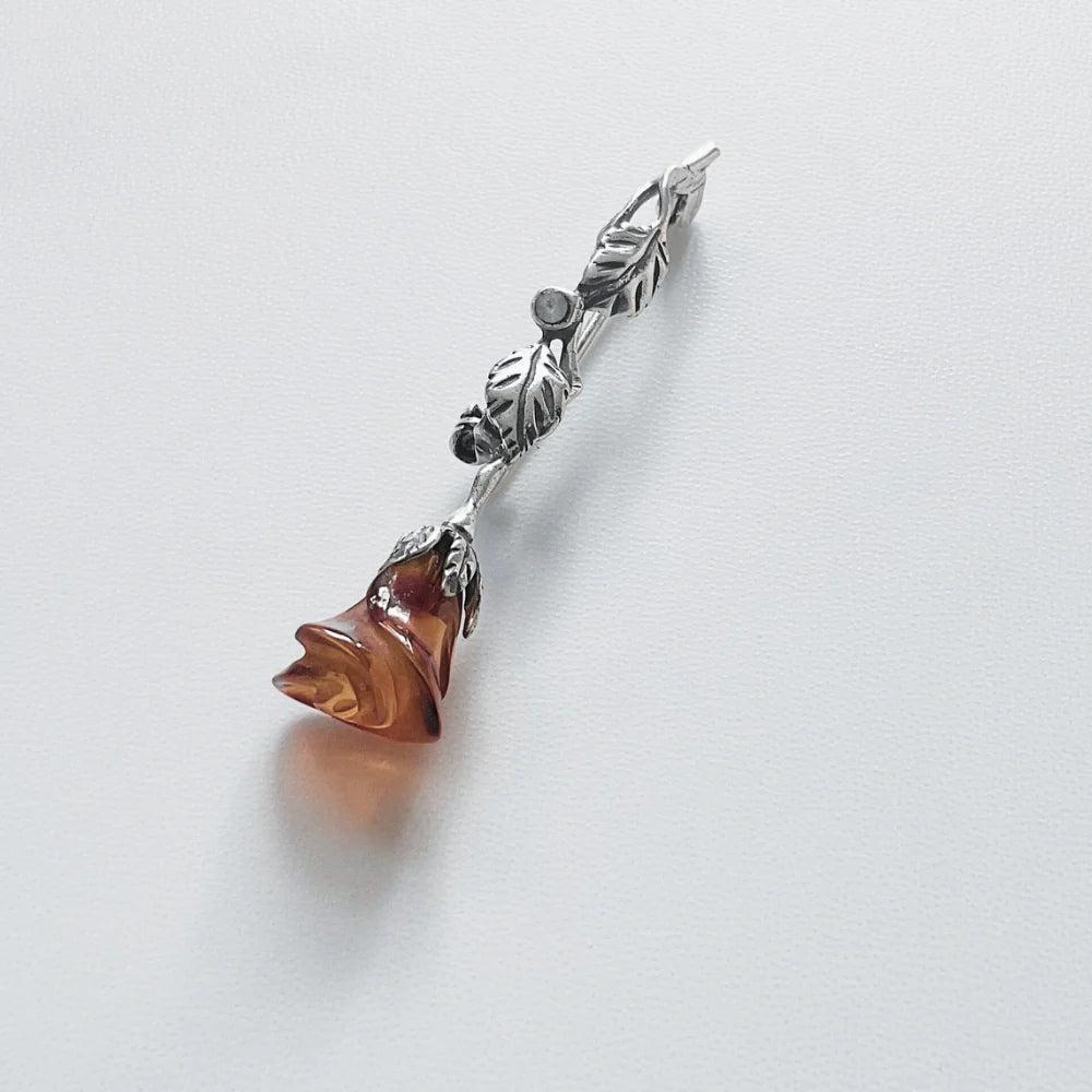 Designer Sterling Silver- Amber Rose Brooch BR7