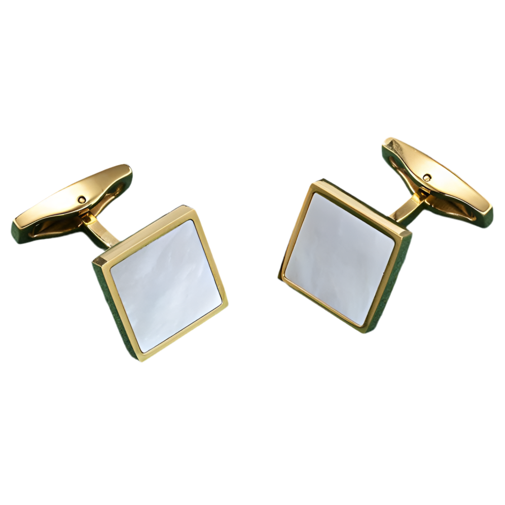 Stainless Steel and Mother of Pearl Cufflinks - A0002