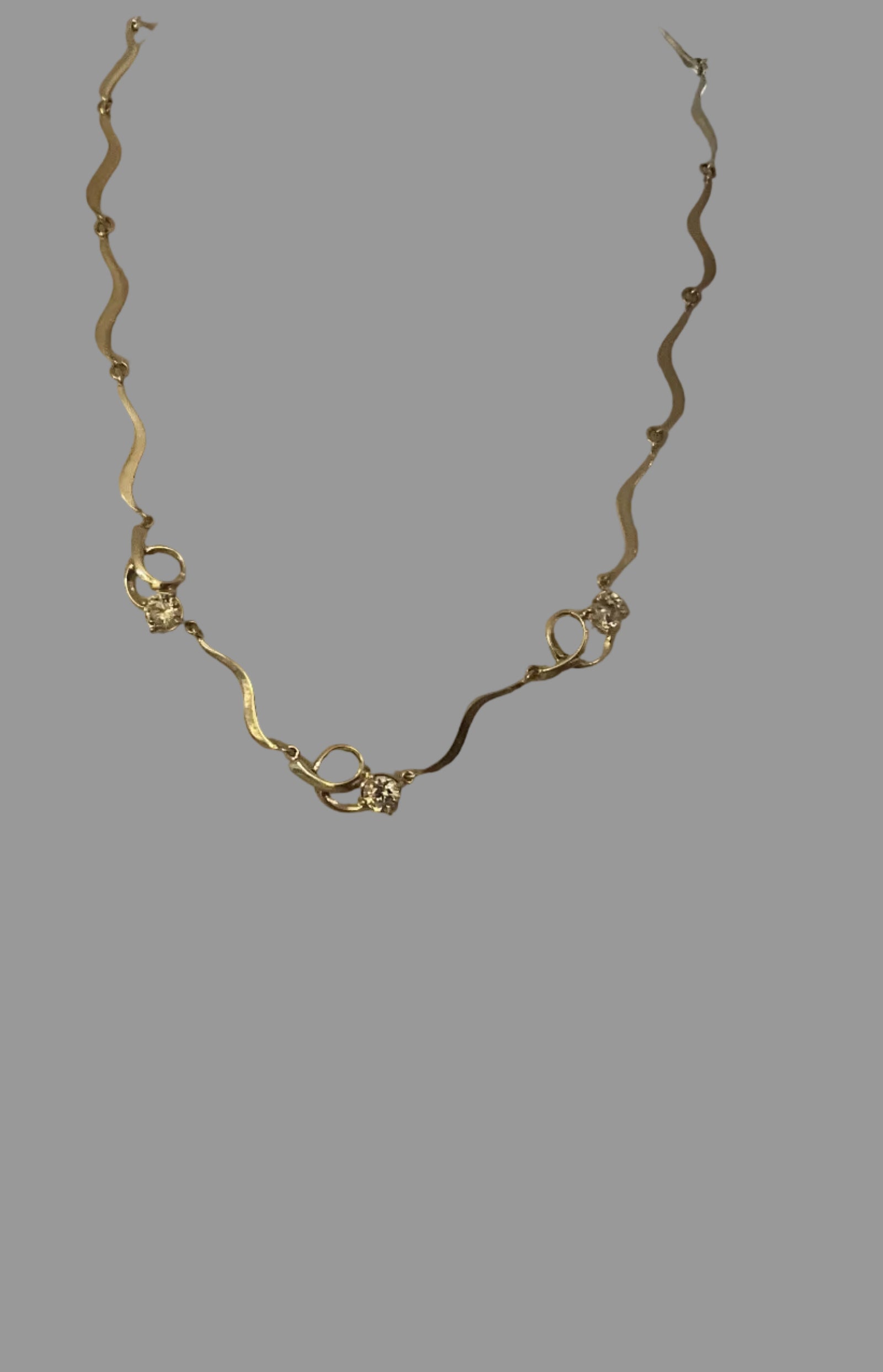 Cubic Zirconium silver necklace8000251 Tokash. free Delivery UK.