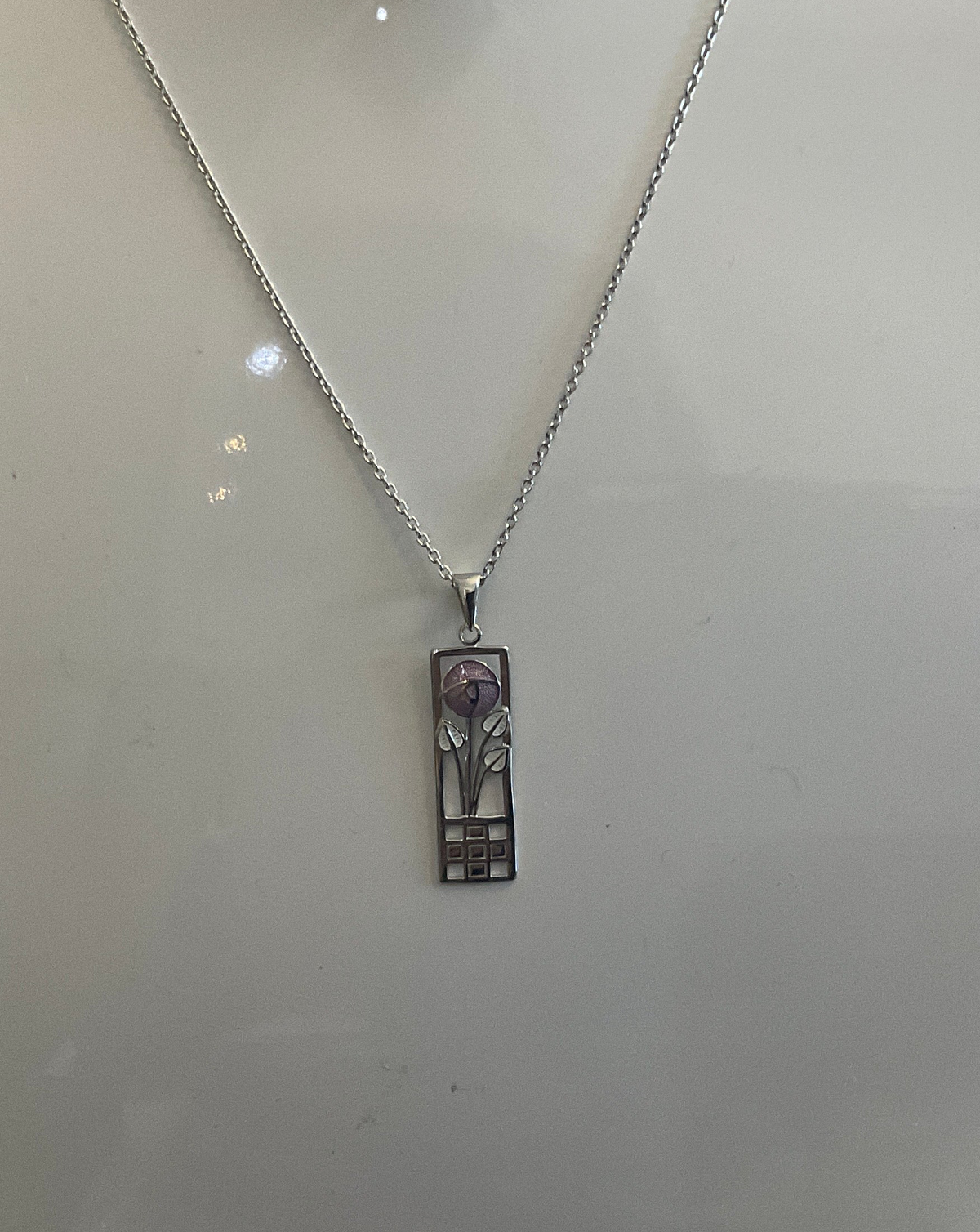 Sterling Silver Mackintosh Pendant - Fine Enamels.
