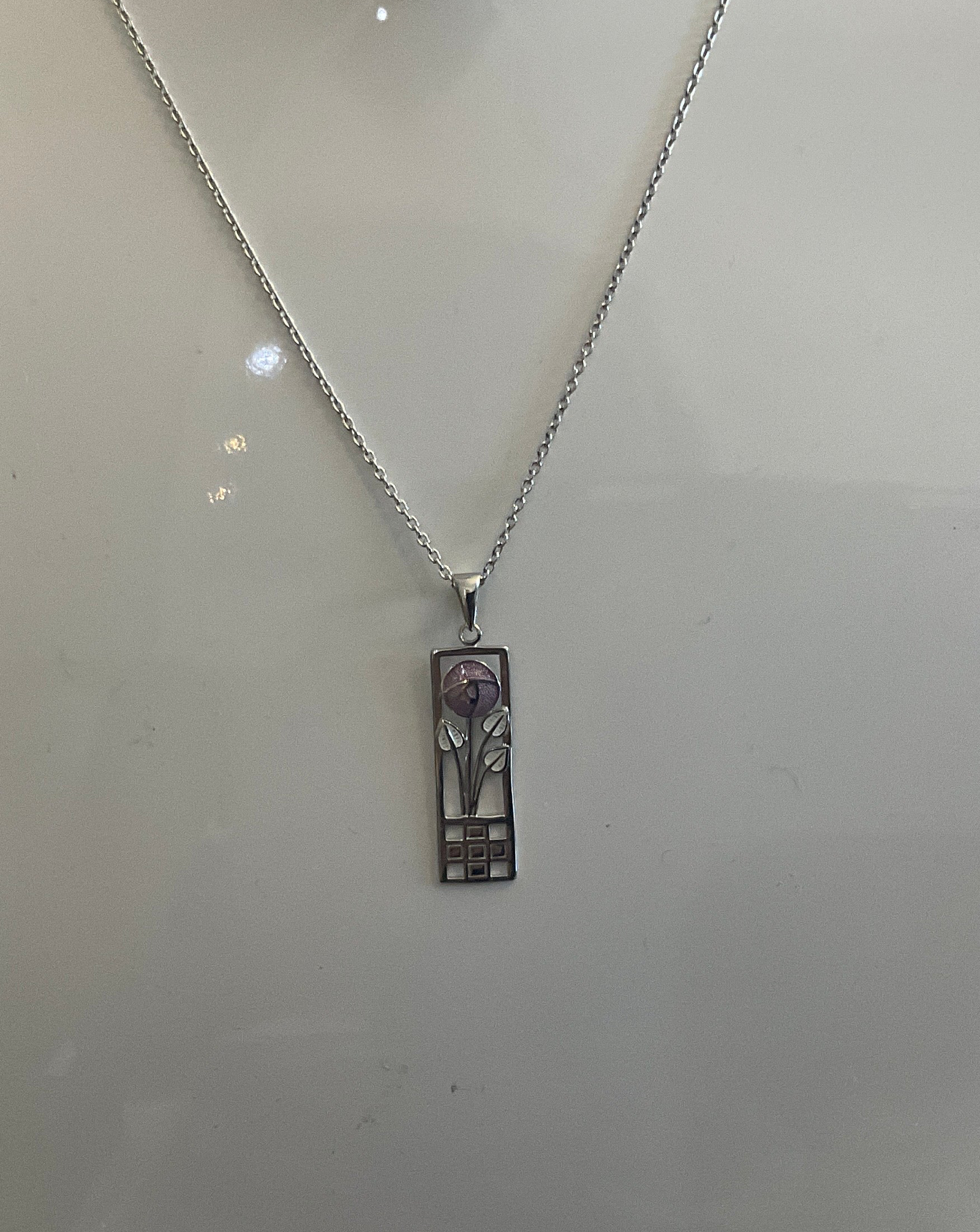 Sterling Silver Mackintosh Pendant - Fine Enamels.