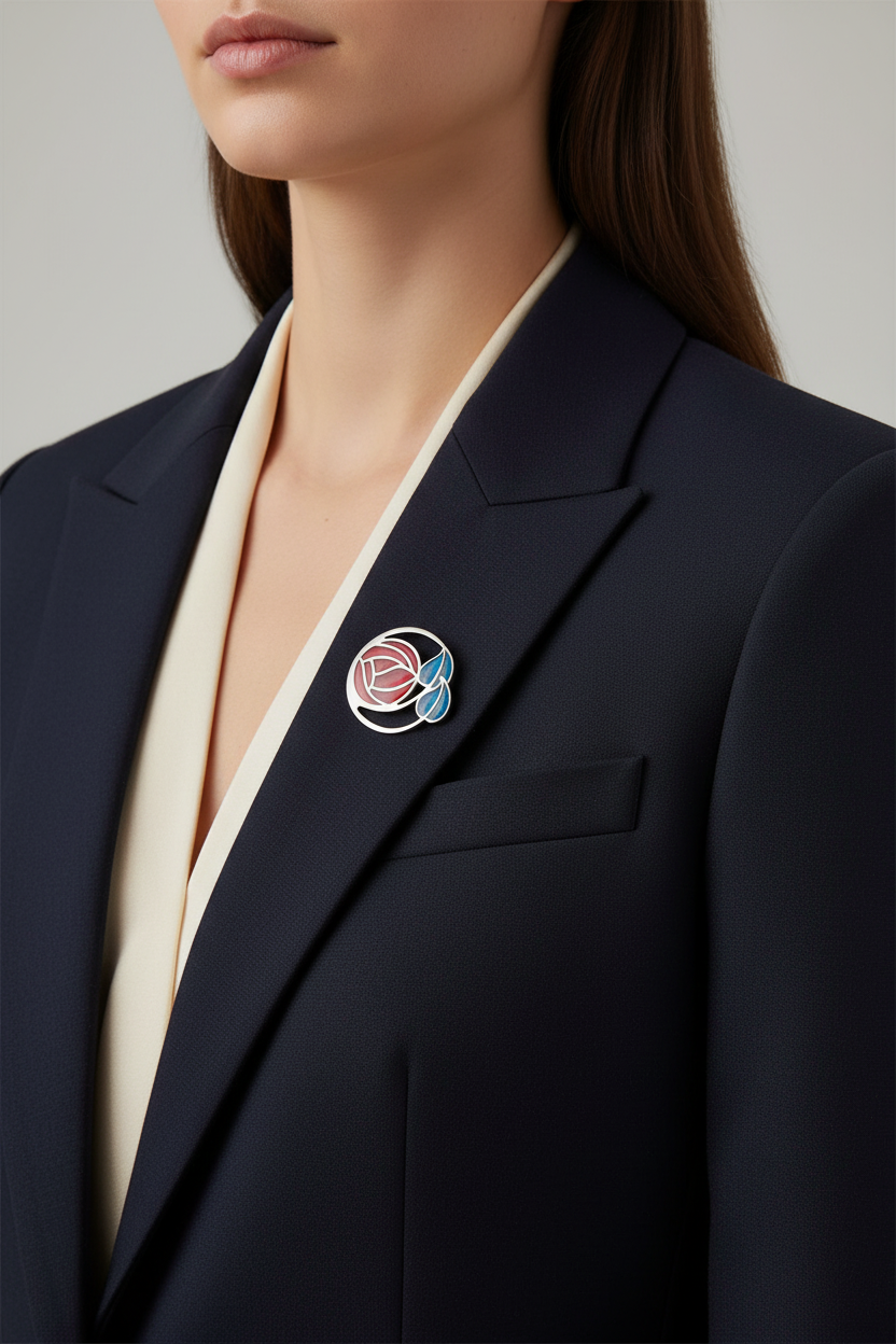 Sea Gems Enamel Large Mackintosh Brooch - 7761