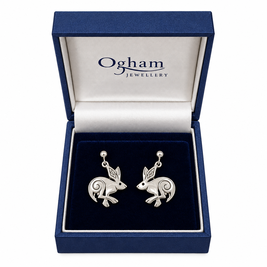 Silver Celtic Hare Earrings - Mithril