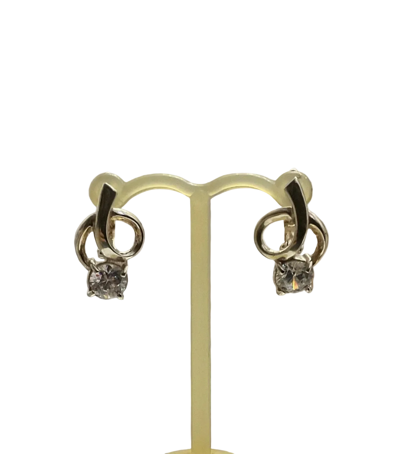 Sterling Silver Earrings, Set With Cubic Zirconia.Tokash