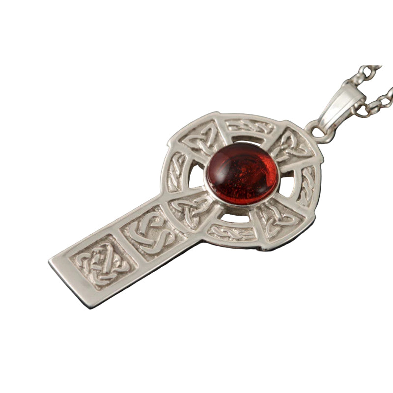 Celtic Cross Pendant Amber or Amethyst AP288 Shetland