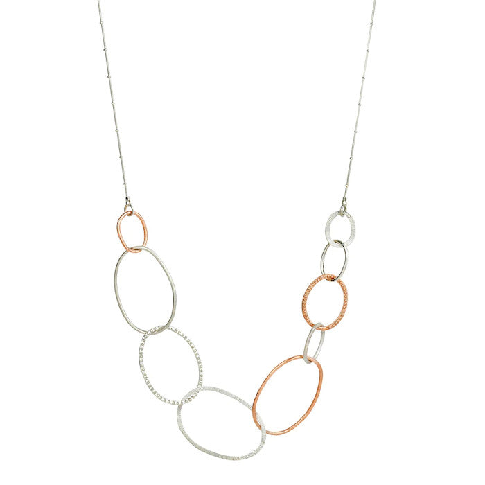 Midi Elements Sterling Silver or Silver with 9ct Rose Gold Necklet