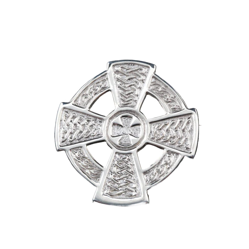 Celtic Cross Brooch in Silver or 9ct Gold - B12 Shetland
