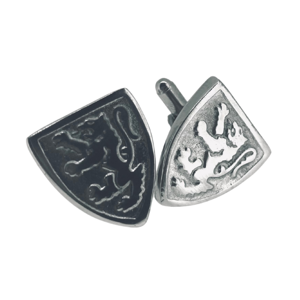 Lion Rampant Shield PewterCufflinks PC216 Pewtermill