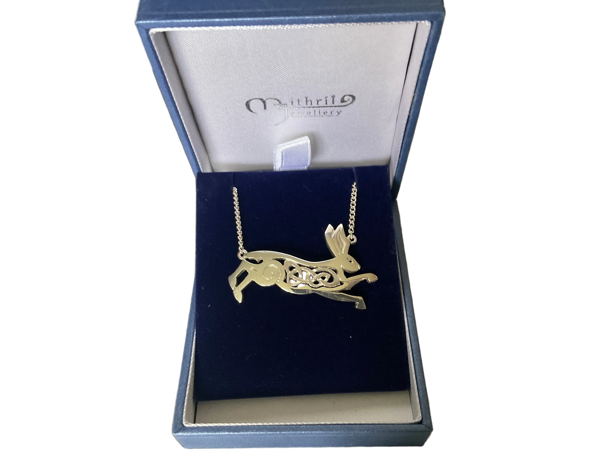 Silver Celtic Hare Necklace - H4Mithril