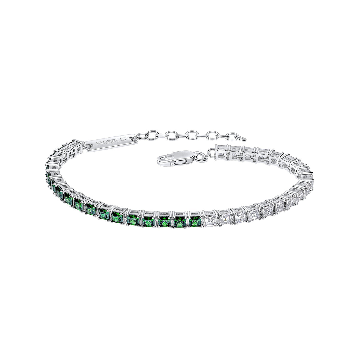 Fiorelli Bracelet White and Green Cubic Zirconia Facet Prong