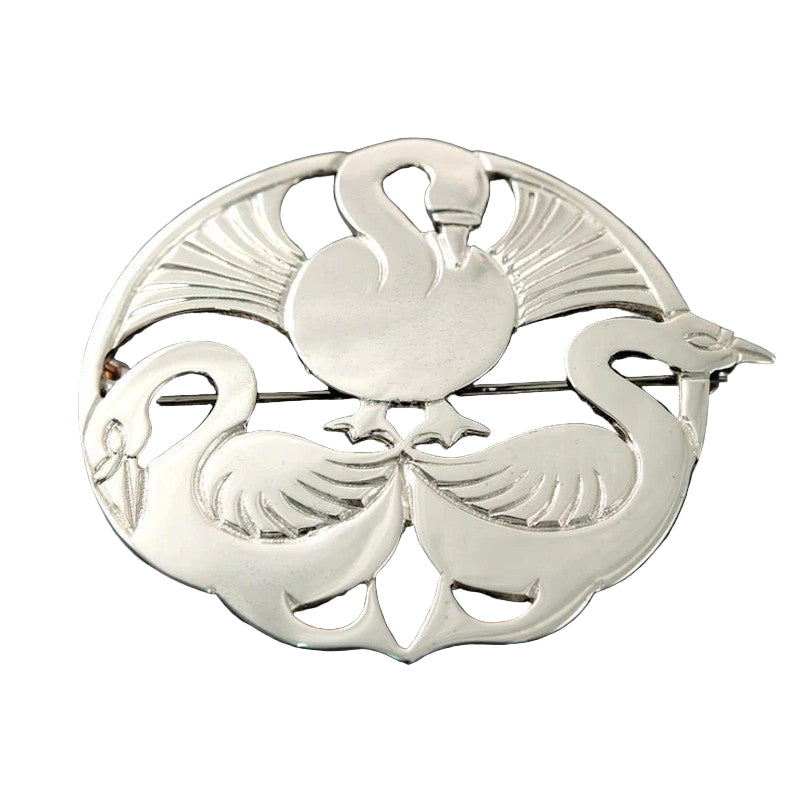 Three Nornes Silver/9ct Yellow Gold Brooch - B77 Shetland