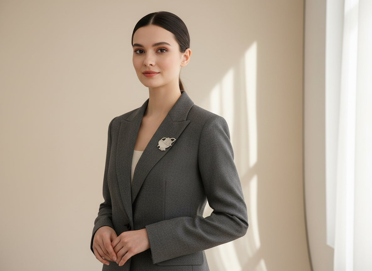 Sterling Silver Whimsical Elephant Brooch