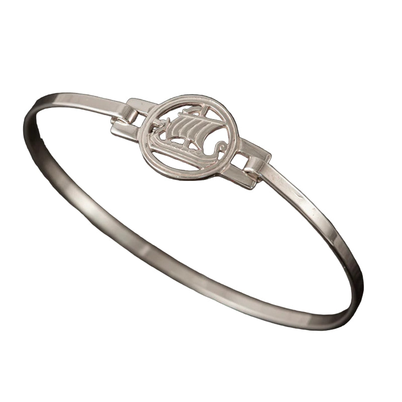 Viking Ship Sterling SilverBangle - BA699 Shetland