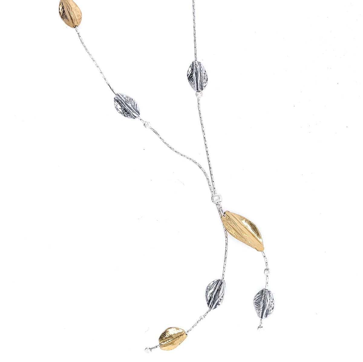 Multi colour Leaf silver necklace 16170