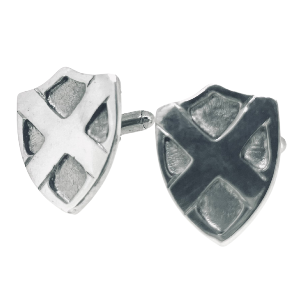 Saltire Shield PewterCufflinks PC2808 Pewtermill