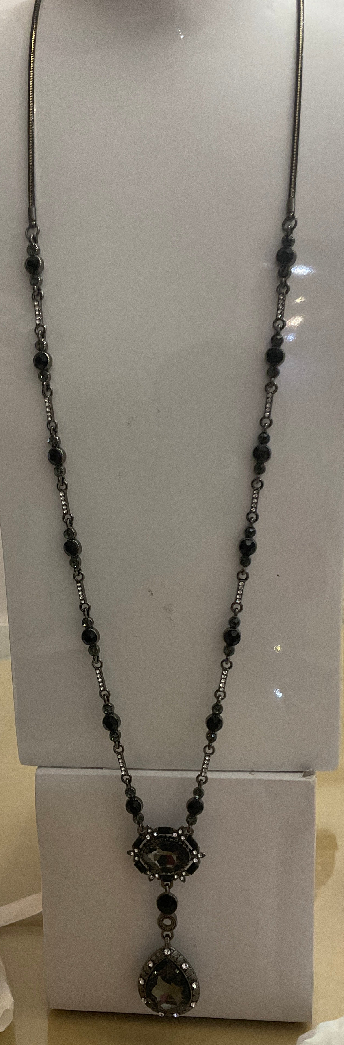 Black and silver Coloured Fashion Jewellery Necklace almost Gothic.