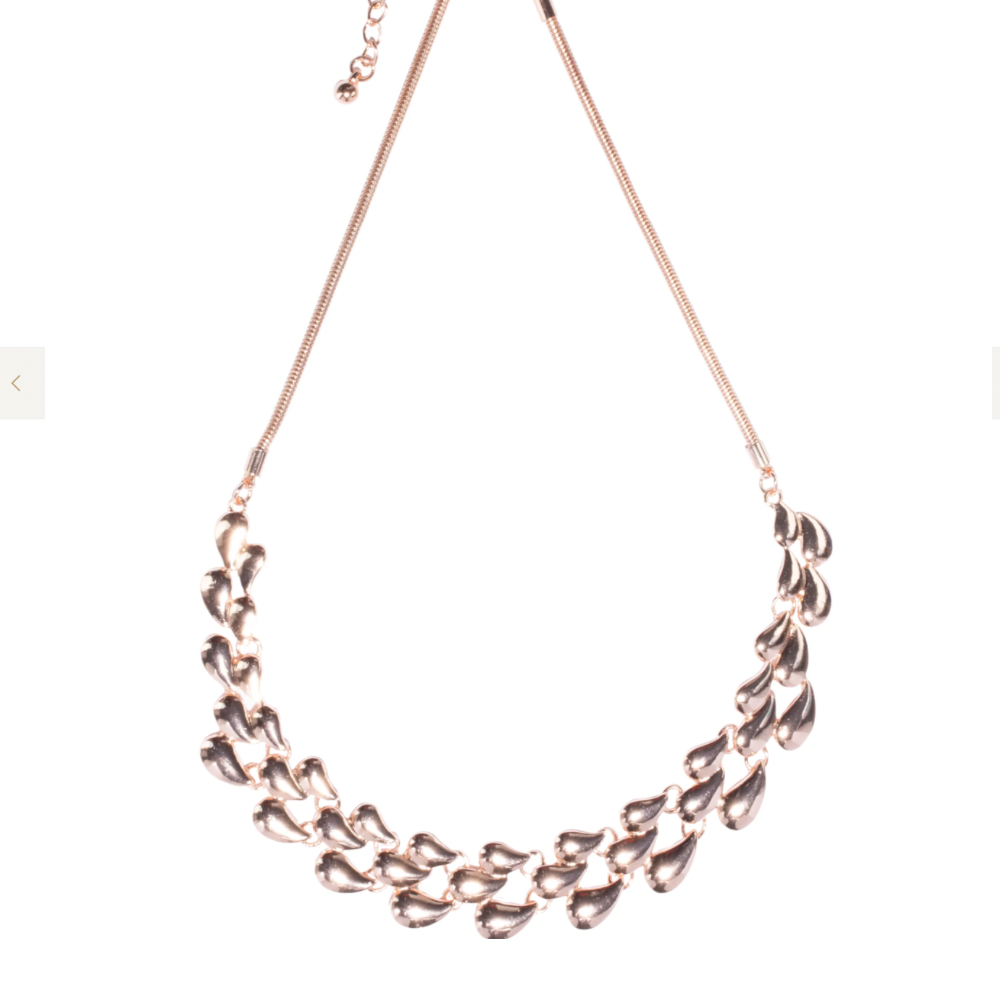 Fashion Jewellery Rose Gold Coloured Necklace