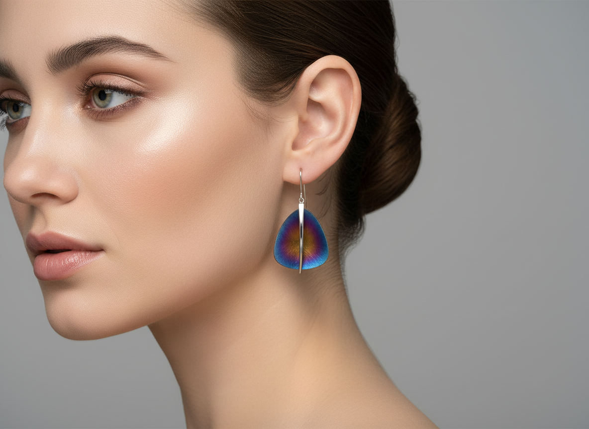 Titanium and Silver Earrings 543 LBJ