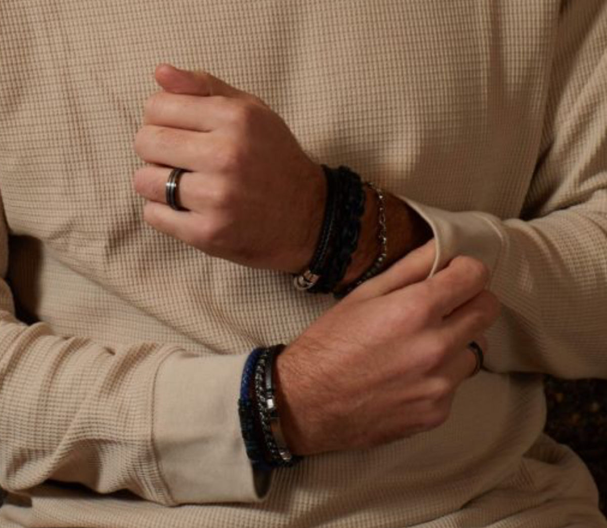 Fred Bennett Braided Leather Mens Bracelet -