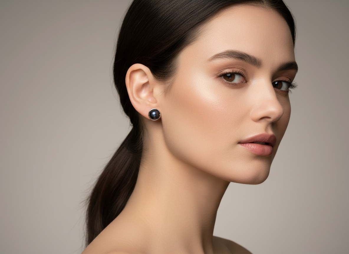 Sterling Silver &amp; Pearl Design Earrings 71-15 Hagit Gorali