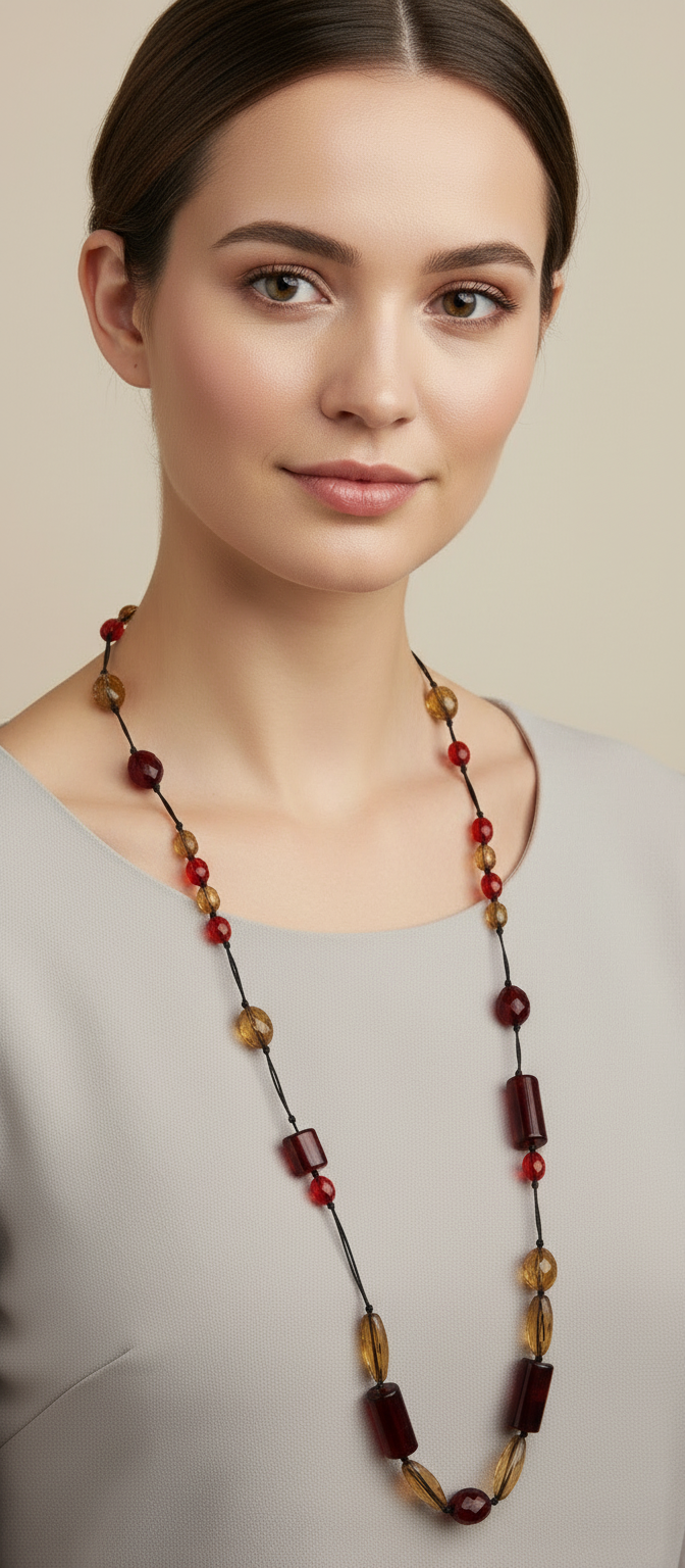 Fashion Jewellery Necklace With Large faux Beads.
