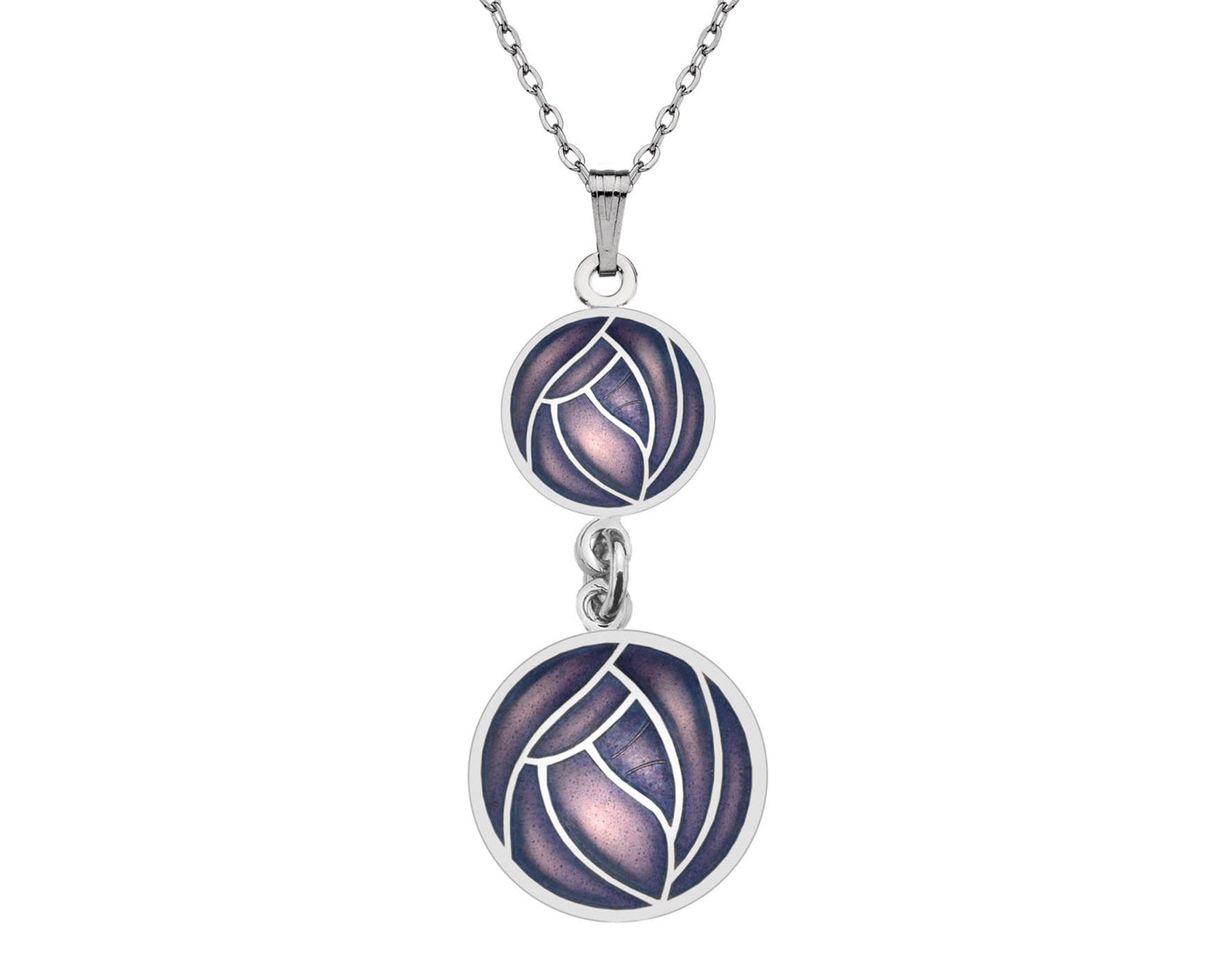 Sea Gems purple double drop Mackintosh Rose Pendant 7687