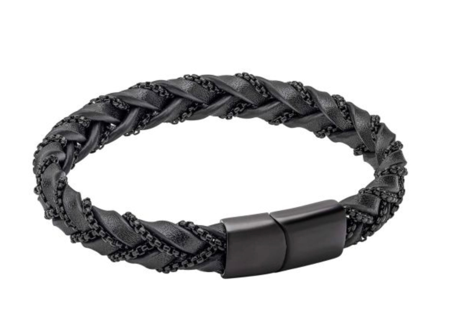Fred Bennett Leather/ Chain Mens Bracelet -