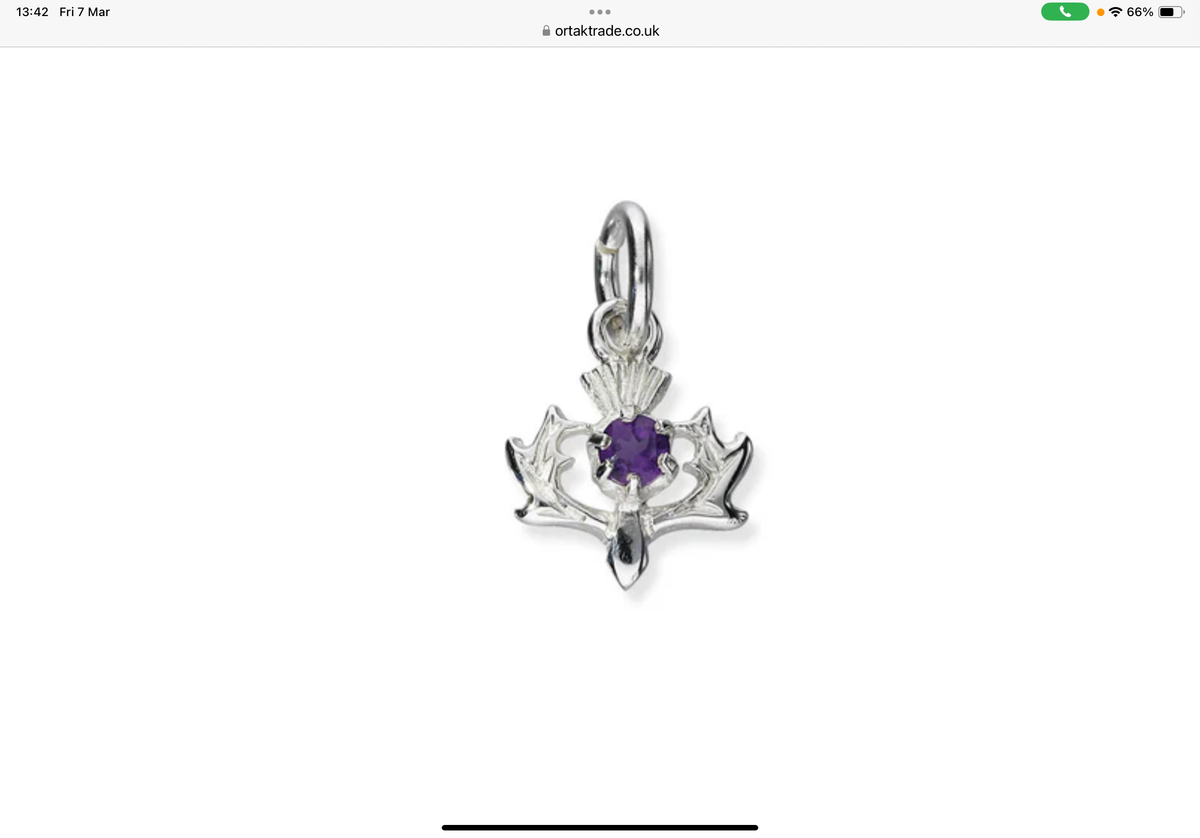 Sterling Silver thistle charm C445 Ortak