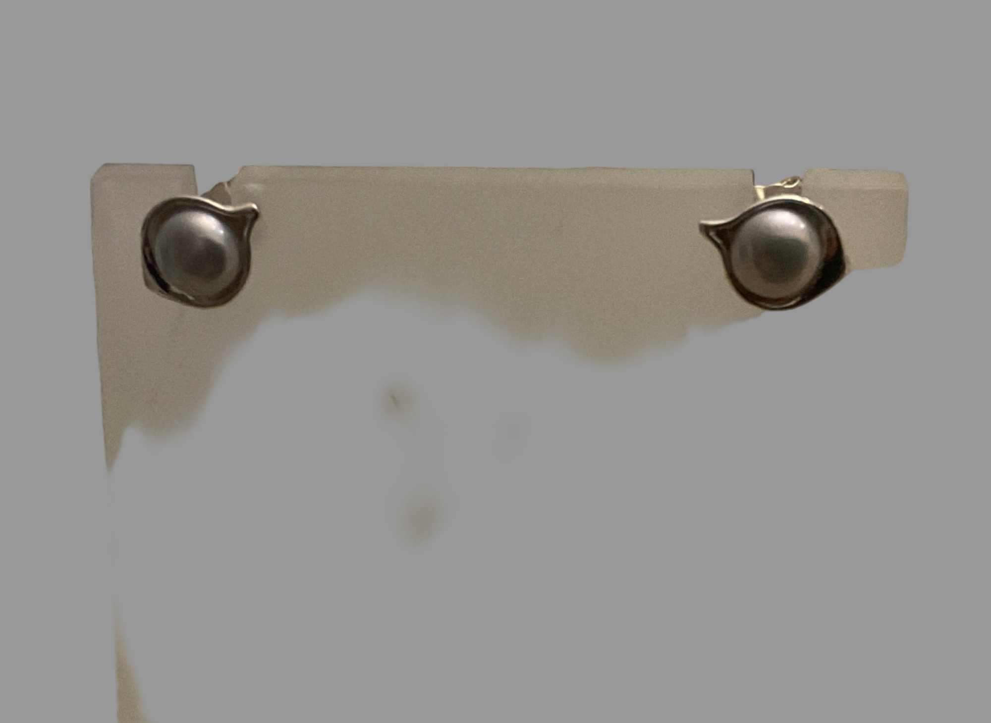 Sterling Silver & Pearl Leaf Design Earrings 71-11 Hagit Gorali