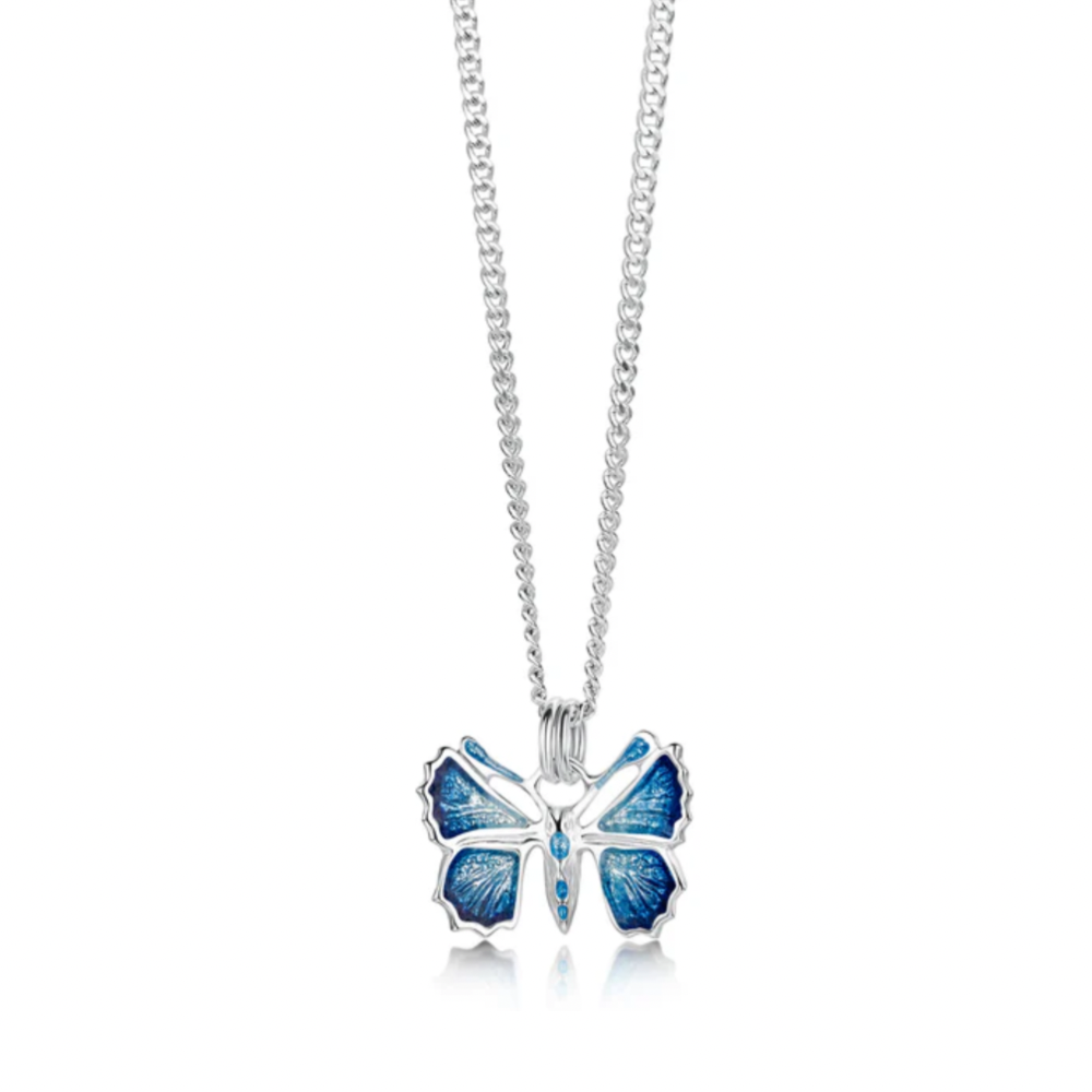Butterfly Sterling Silver and Enamel Necklace - Ep00286-HOLLY Sheila Fleet