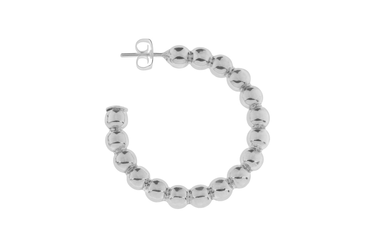 LargeSilver Ball Hoop Earrings.CH0011 Tianguis Jackson