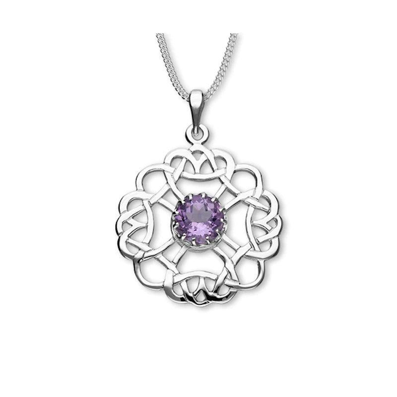 Celtic Silver and Amethyst Pendant - CP27 Ortak