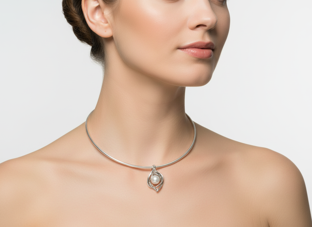 Silver Pearl Necklace - NC743