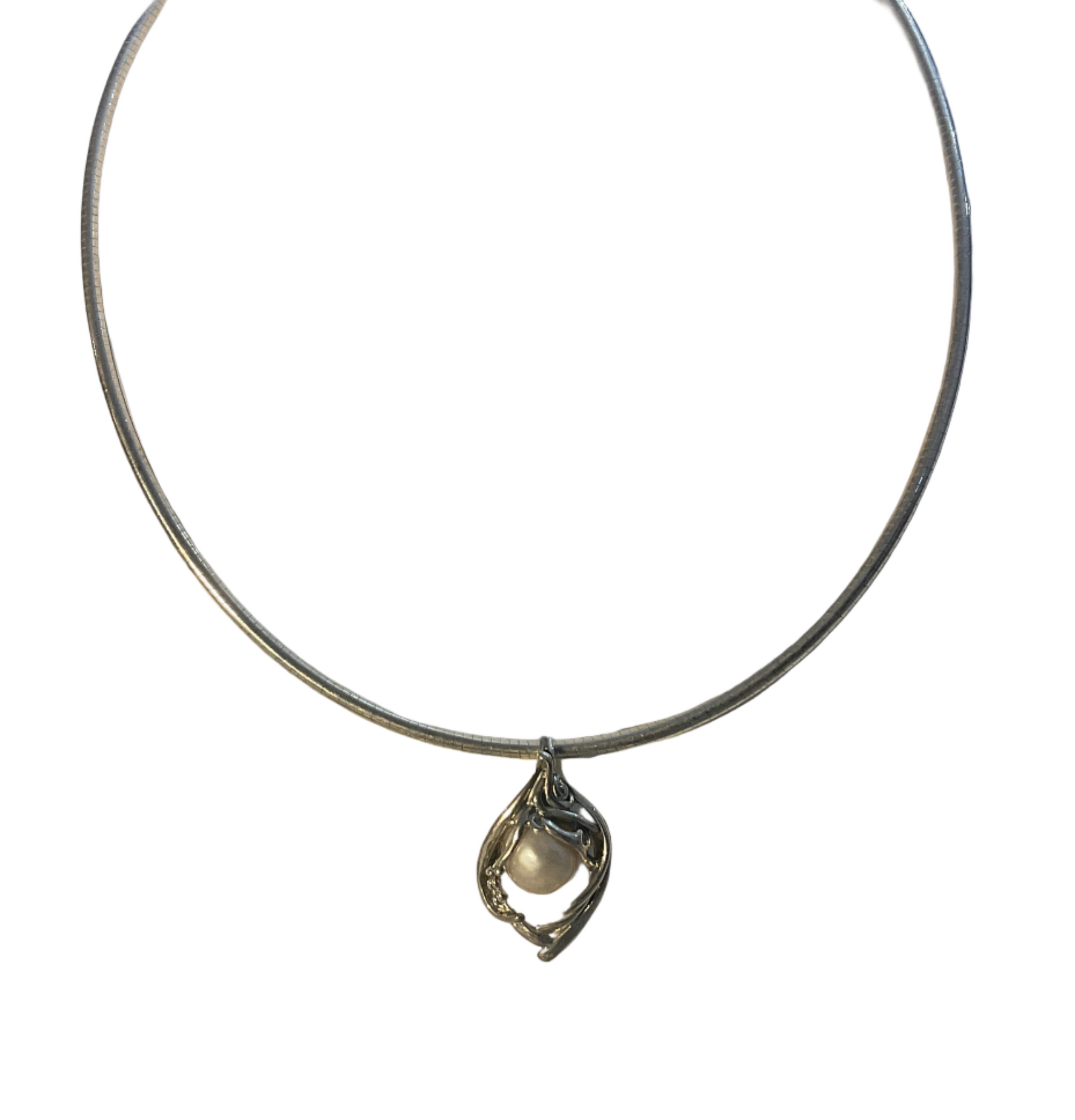 Silver Pearl Necklace - NC743