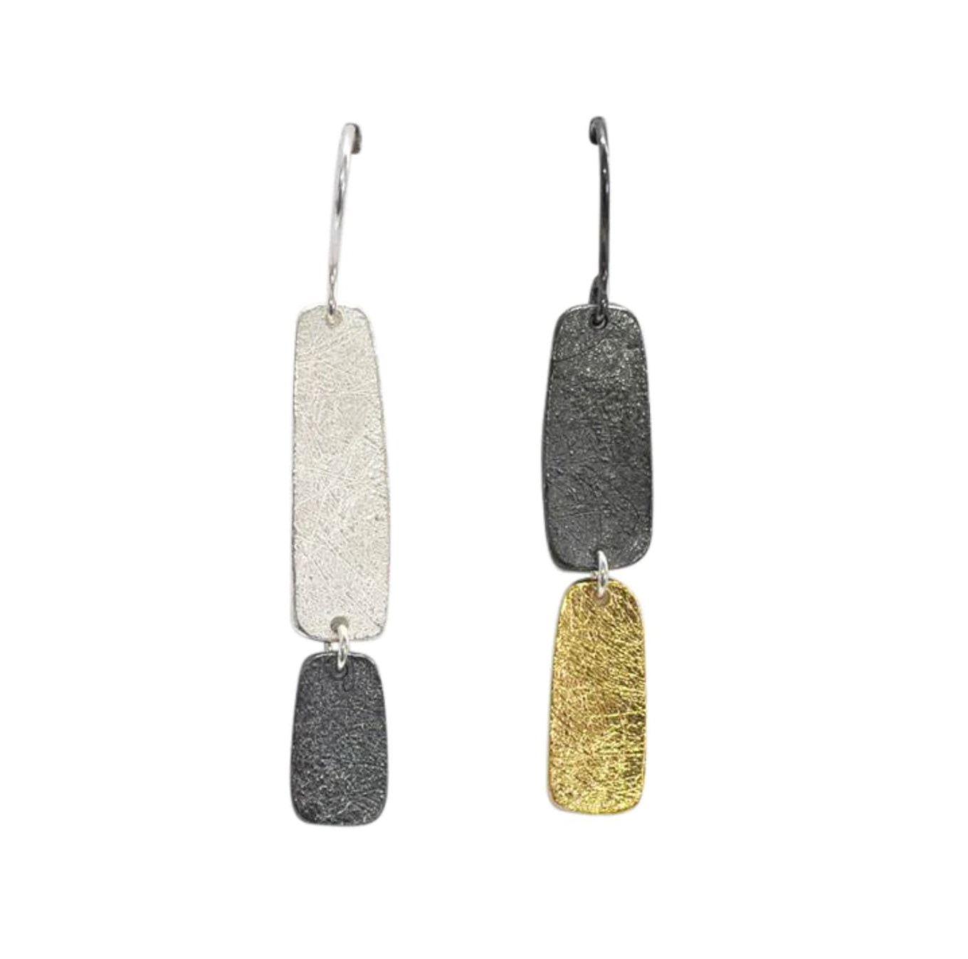 Textured Three Colour  Drop Earrings.