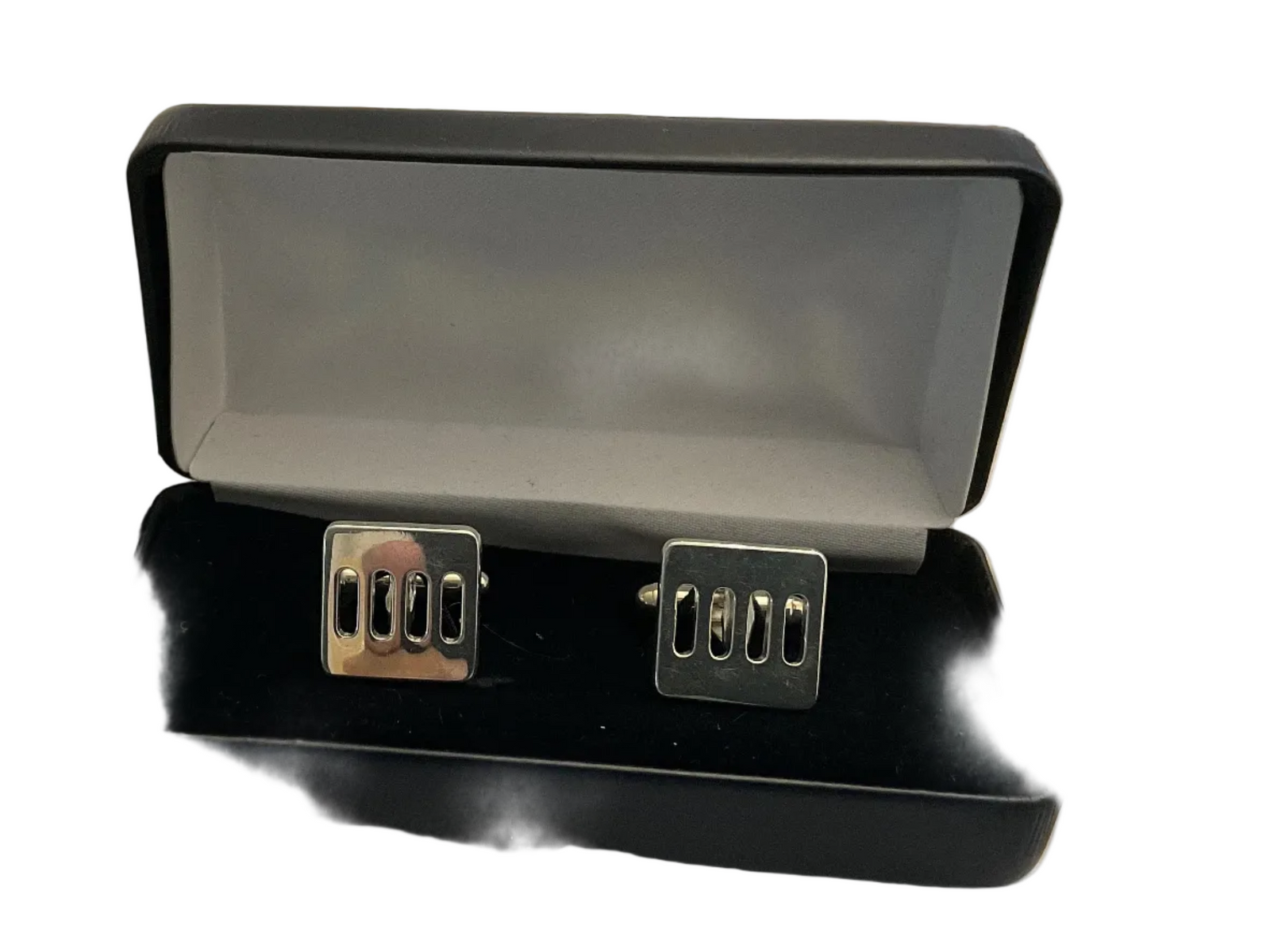 Silver Slot Design Cufflinks -