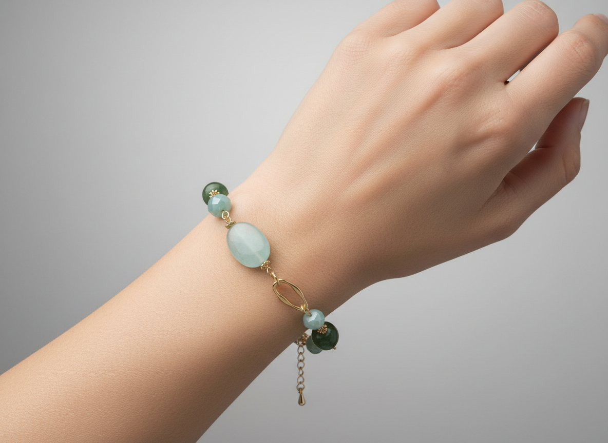 Fashion Jewellery Gold coloured bracelet set with stones.