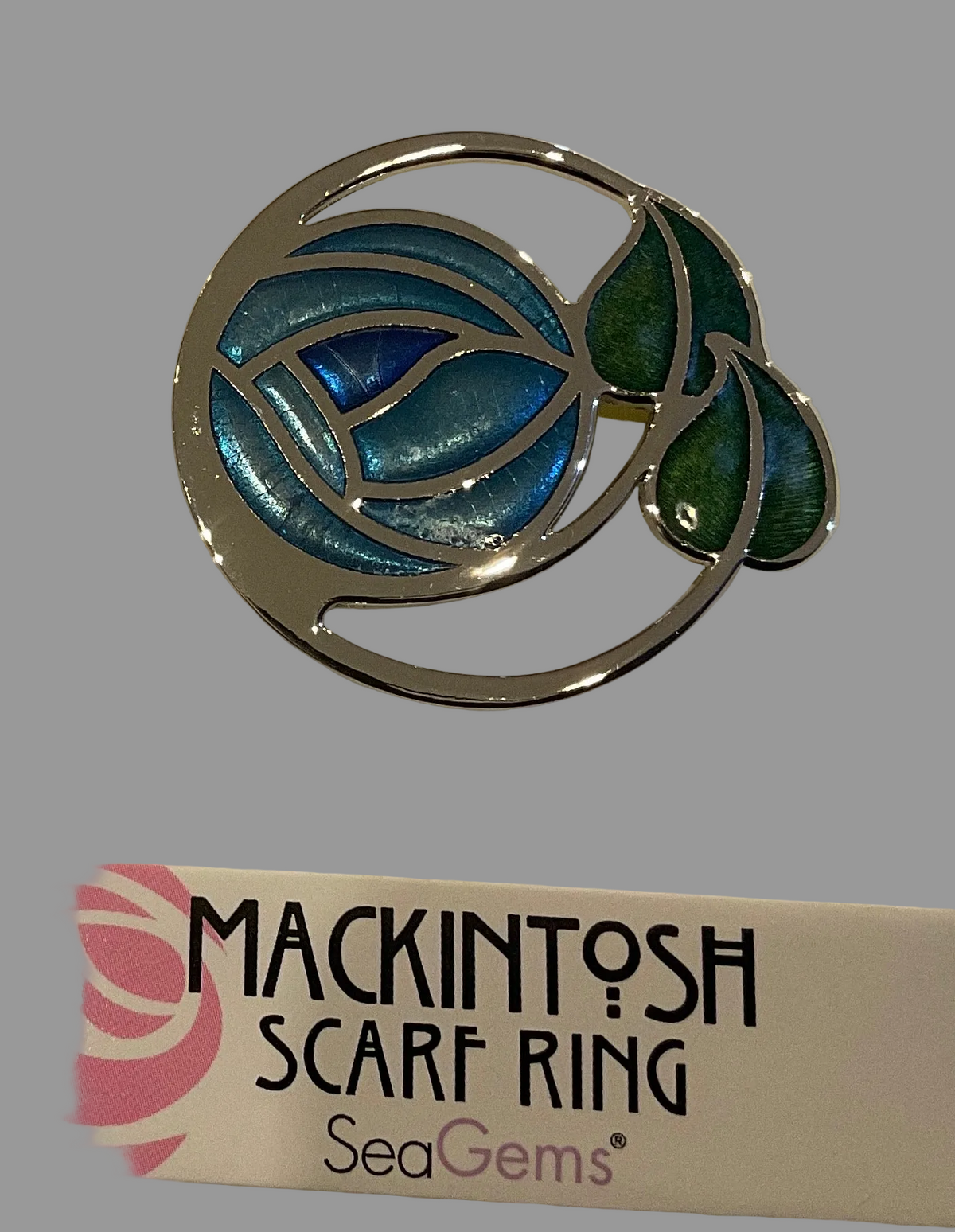 Sea Gems Enamel Large Mackintosh scarf ring.- 7262