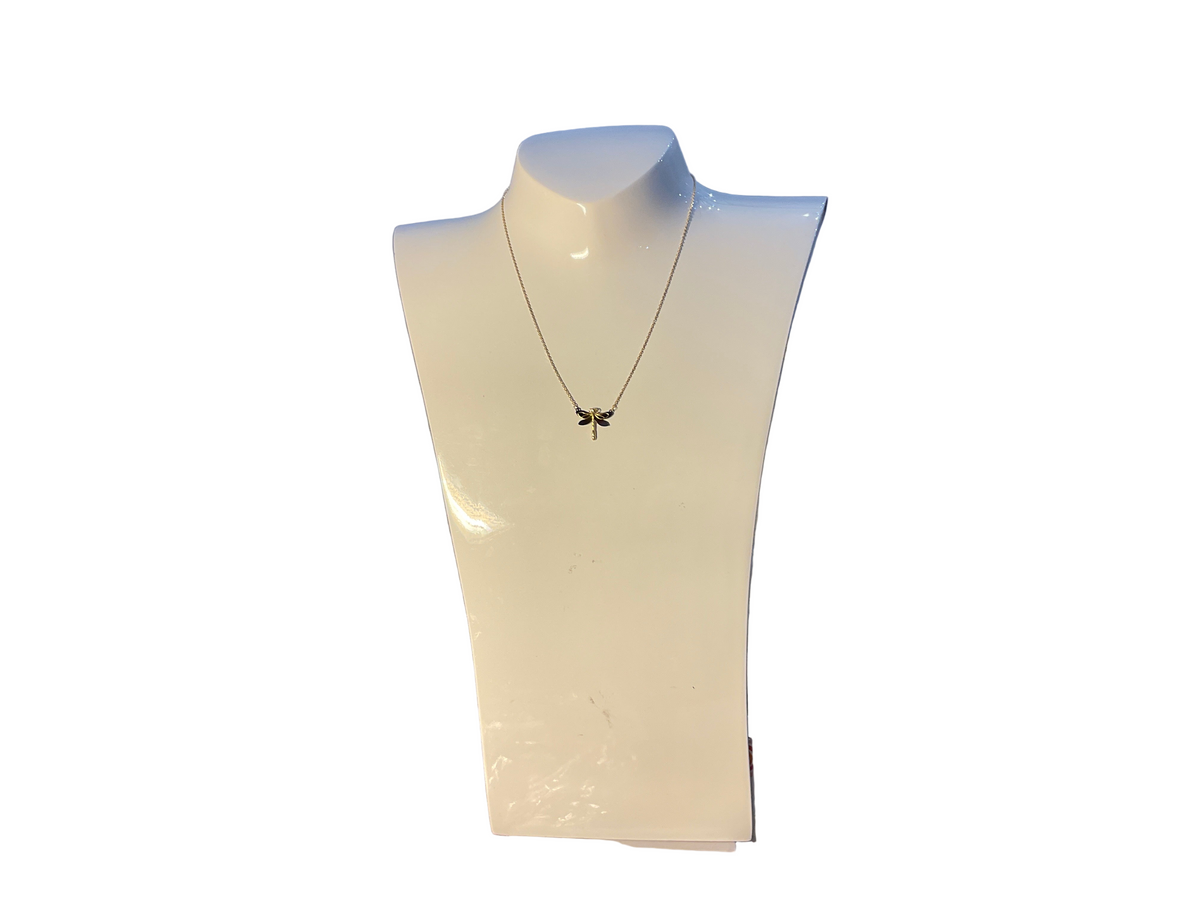 Gold Plated Titanium  tiny Dragonfly Necklace 588LBJ
