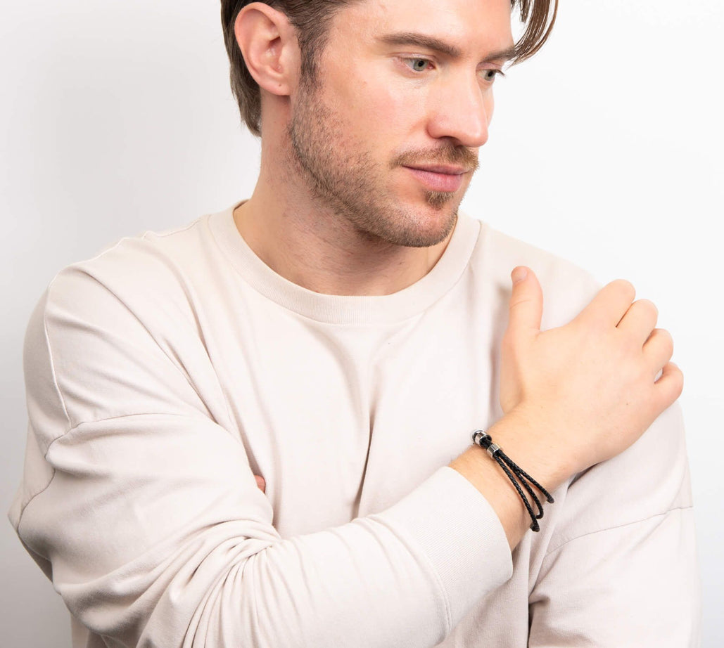 Fred Bennett Brown Leather Bracelet With Steel - B5576b