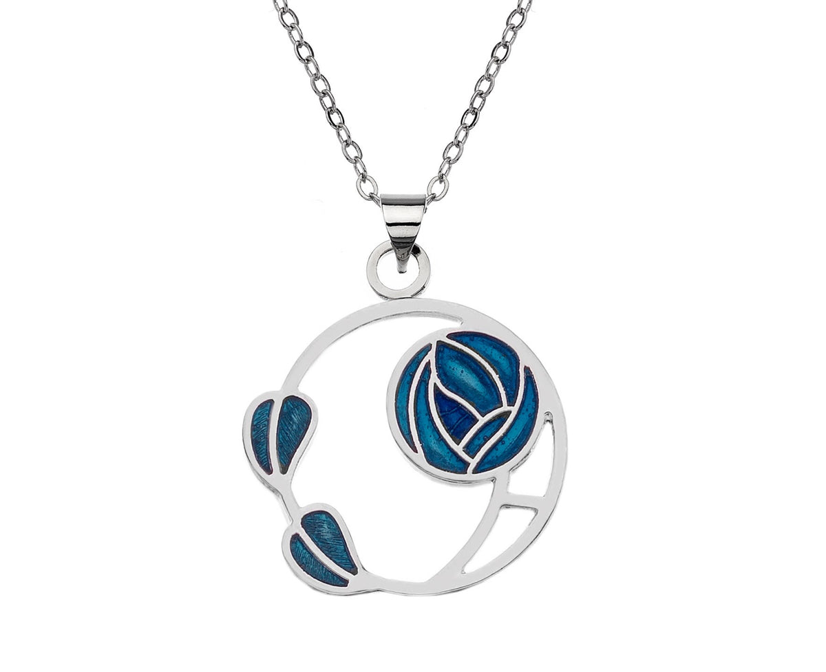Sea Gems Blue and Green Mackintosh Rose Pendant - 7684TQ
