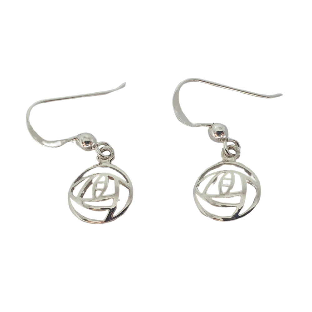 Sea Gems Sterling Silver Mackintosh Rose Earrings  - 6055