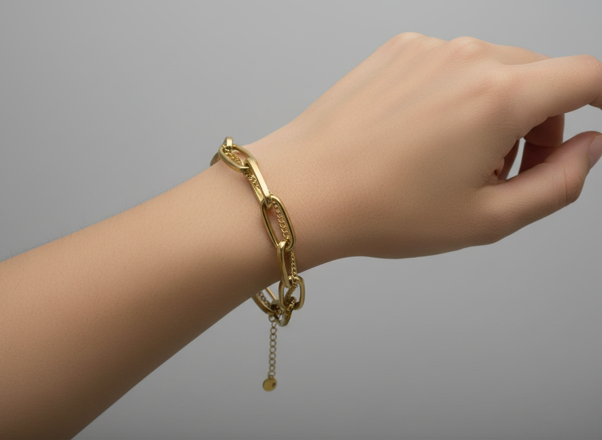 18 Carat Gold Plated Stainless Steel  Bracelet - 380