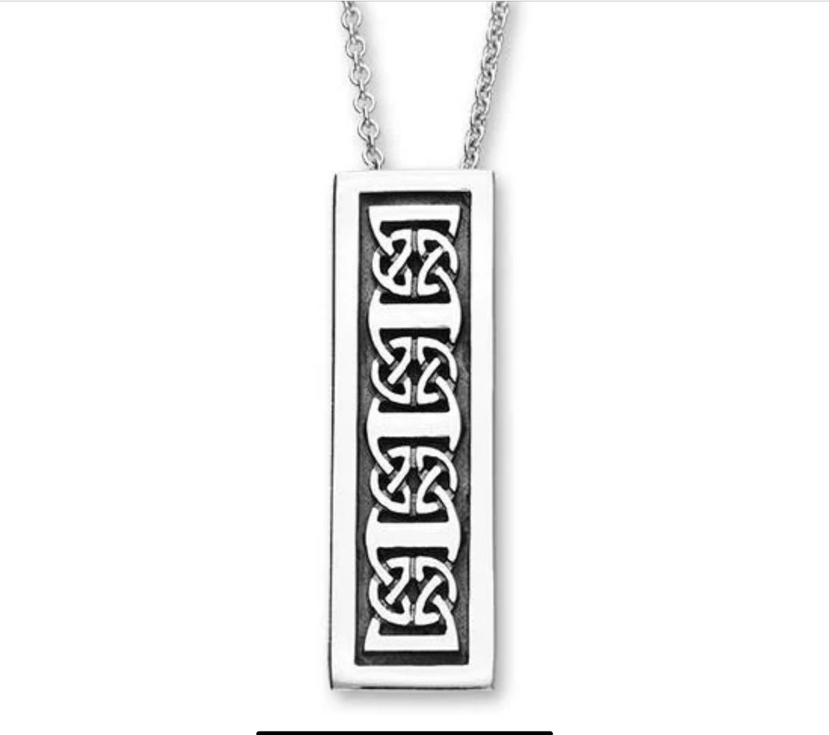 Celtic Sterling Silver Long Pendant - P1113 Ortak