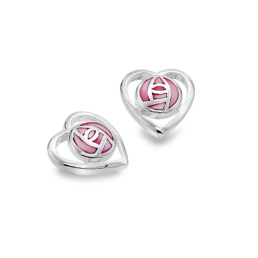 Silver and MOP Mackintosh Earrings-6117sea gems