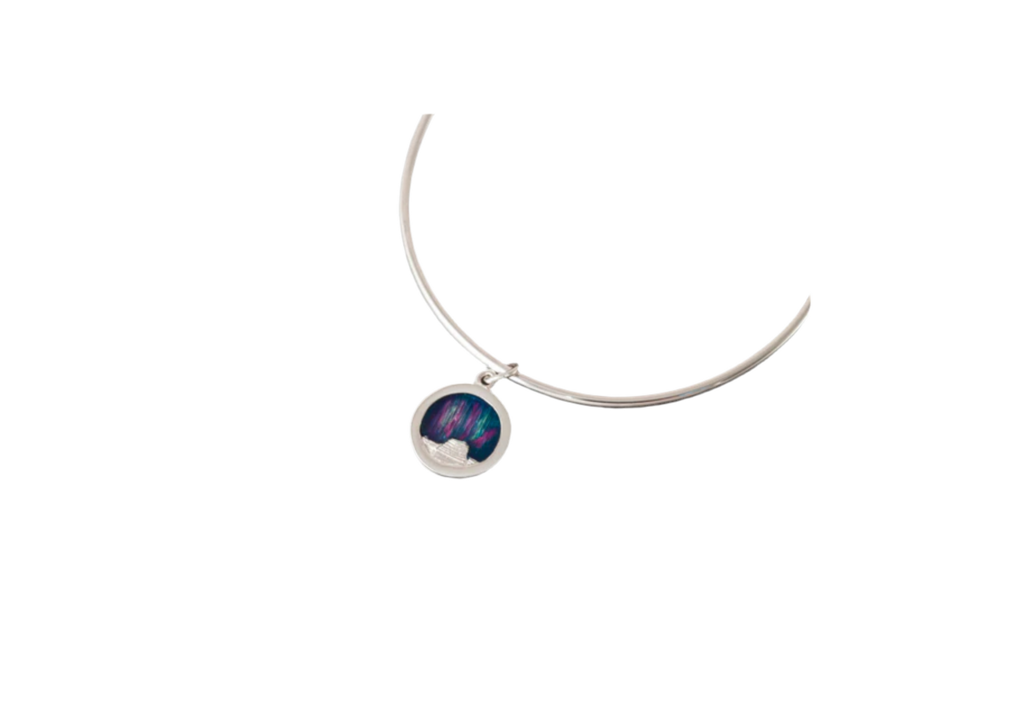 Sterling Silver Mousa Broch charm Bangle - BA04