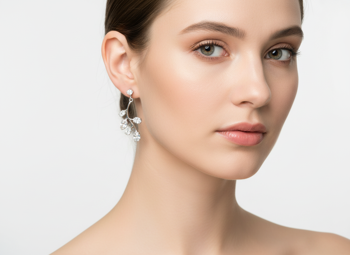 Statement Sterling Silver Earrings, Set With Cubic Zirconia.Tokash